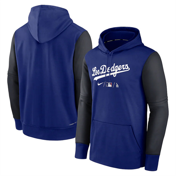Men's Los Angeles Dodgers Royal 2022 City Connect Therma Performance Pullover Hoodie
